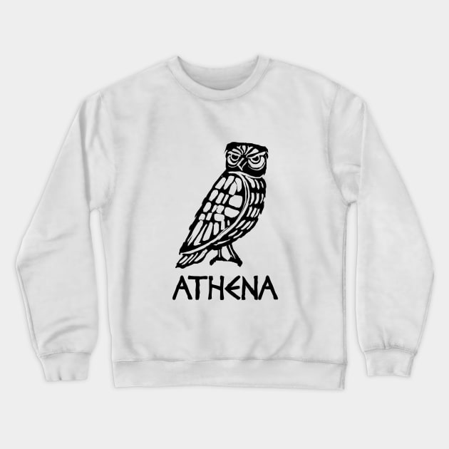 Wise Owl, Owl of Athena Crewneck Sweatshirt by Witchling Art